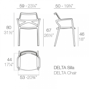 Кресло пластиковое Vondom Delta Basic стеклопластик Фото 2