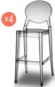 Комплект барных прозрачных стульев Scab Design Igloo Set 4 поликарбонат серый Фото 1