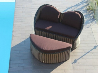 Комплект плетеной мебели Uniko Cupido алюминий, искусственный ротанг, ткань светло-коричневый, коричневый Фото 2