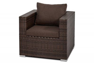 Комплект плетеной мебели Astella Furniture Милан сталь, искусственный ротанг, ткань коричневый, кофе Фото 3
