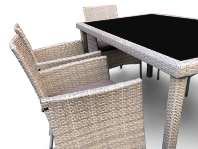 Комплект плетеной мебели Astella Furniture Мирамар сталь, искусственный ротанг, ткань бежевый, коричневый Фото 3