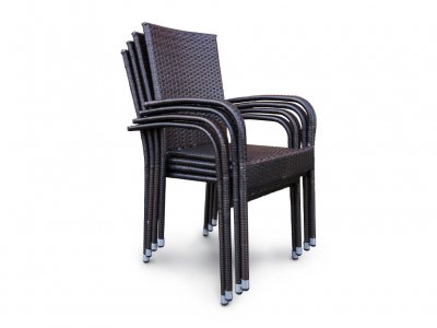 Комплект плетеной мебели Astella Furniture Сохо сталь, искусственный ротанг, ткань коричневый Фото 5