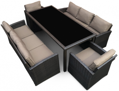 Комплект плетеной мебели Astella Furniture Лагуна сталь, искусственный ротанг, ткань коричневый Фото 1