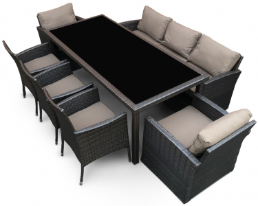 Комплект плетеной мебели Astella Furniture Флоренция сталь, искусственный ротанг, ткань коричневый Фото 1