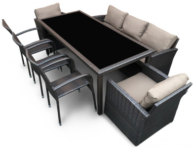 Комплект плетеной мебели Astella Furniture Турин сталь, искусственный ротанг, ткань коричневый Фото 1