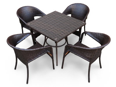 Комплект плетеной мебели Astella Furniture Азалия сталь, искусственный ротанг коричневый Фото 1