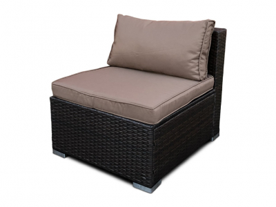 Диван плетеный модульный Astella Furniture Лагуна сталь, искусственный ротанг, ткань коричневый Фото 5
