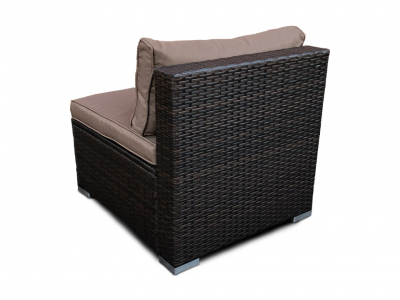 Диван плетеный модульный Astella Furniture Лагуна сталь, искусственный ротанг, ткань коричневый Фото 8