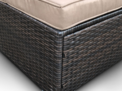 Диван плетеный модульный Astella Furniture Лагуна сталь, искусственный ротанг, ткань коричневый Фото 11