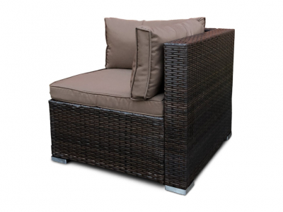 Комплект плетеной мебели Astella Furniture Лагуна сталь, искусственный ротанг, ткань коричневый Фото 6