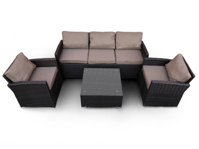 Комплект плетеной мебели Astella Furniture Раджа сталь, искусственный ротанг, ткань коричневый Фото 2