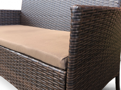 Комплект плетеной мебели Astella Furniture Ария Кафе сталь, искусственный ротанг, ткань коричневый Фото 6