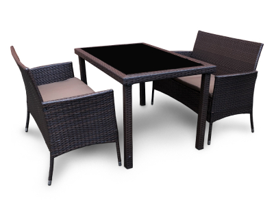 Комплект плетеной мебели Astella Furniture Ария Кафе сталь, искусственный ротанг, ткань коричневый Фото 2