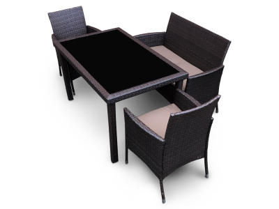 Комплект плетеной мебели Astella Furniture Ария Сет сталь, искусственный ротанг, ткань коричневый Фото 2