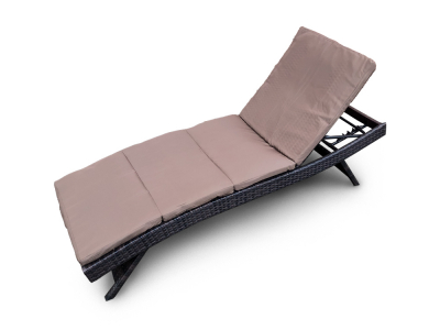 Лежак плетеный с матрасом Astella Furniture Капри сталь, искусственный ротанг, ткань коричневый Фото 2