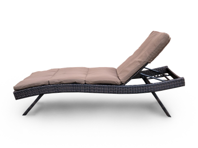 Лежак плетеный с матрасом Astella Furniture Капри сталь, искусственный ротанг, ткань коричневый Фото 3