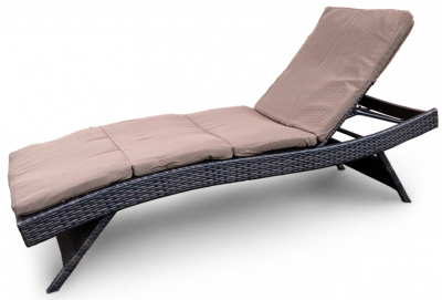 Лежак плетеный с матрасом Astella Furniture Капри сталь, искусственный ротанг, ткань коричневый Фото 1