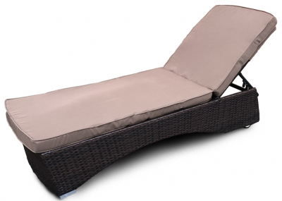 Лежак плетеный с матрасом и столиком Astella Furniture Престиж сталь, искусственный ротанг, ткань коричневый Фото 3