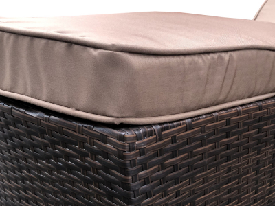Лежак плетеный с матрасом и столиком Astella Furniture Престиж сталь, искусственный ротанг, ткань коричневый Фото 6
