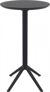 Стол пластиковый барный складной Siesta Contract Sky Folding Bar Table 60 сталь, пластик черный Фото 2