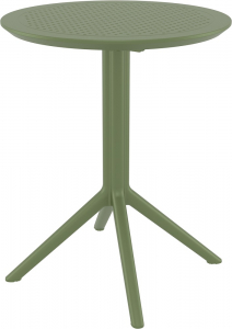 Стол пластиковый складной Siesta Contract Sky Folding Table Ø60 сталь, пластик оливковый Фото 6