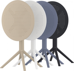 Стол пластиковый складной Siesta Contract Sky Folding Table Ø60 сталь, пластик черный Фото 10