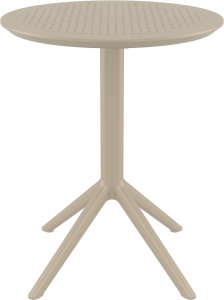 Стол пластиковый складной Siesta Contract Sky Folding Table Ø60 сталь, пластик бежевый Фото 2