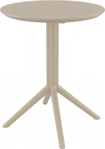 Стол пластиковый складной Siesta Contract Sky Folding Table Ø60 сталь, пластик бежевый Фото 6
