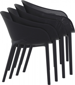 Кресло пластиковое Siesta Contract Sky Pro стеклопластик, полипропилен черный Фото 8