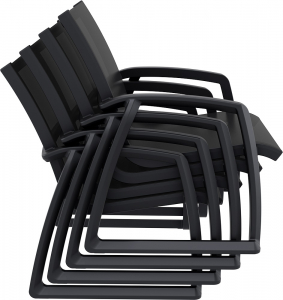 Кресло пластиковое Siesta Contract Pacific Lounge стеклопластик, батилин черный Фото 9