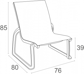 Стул пластиковый Siesta Contract Pacific Lounge стеклопластик, текстилен темно-серый, черный Фото 2