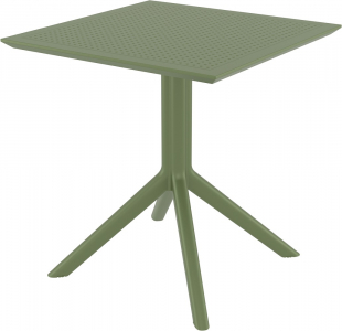 Стол пластиковый Siesta Contract Sky Table 70 сталь, пластик оливковый Фото 1