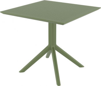 Стол пластиковый Siesta Contract Sky Table 80 сталь, пластик оливковый Фото 5