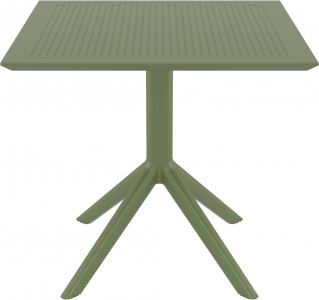 Стол пластиковый Siesta Contract Sky Table 80 сталь, пластик оливковый Фото 1