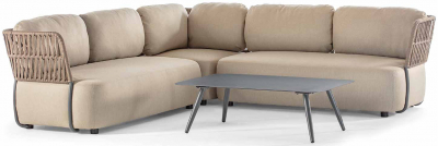 Комплект мягкой мебели Grattoni Soft Modular алюминий, роуп, акрил антрацит, коричневый, тортора Фото 1