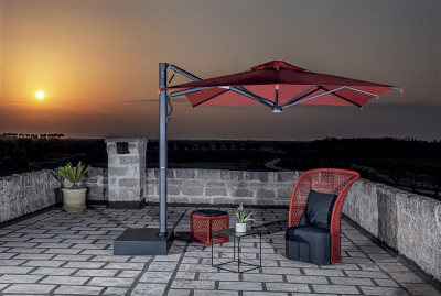 Зонт профессиональный 3.5х3.5 м Scolaro Astro Carbon алюминий, акрил графит, слоновая кость Фото 20