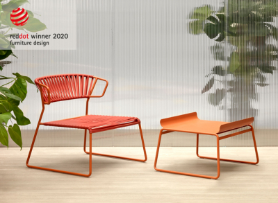 Кресло лаунж плетеное Scab Design Lisa Lounge Club сталь, роуп терракотовый Фото 7