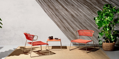 Кресло лаунж плетеное Scab Design Lisa Lounge Filo сталь, роуп тортора, оранжевый Фото 9