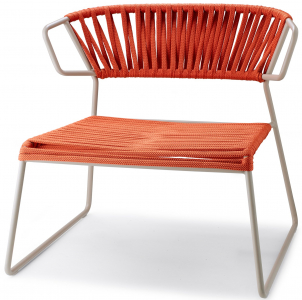 Кресло лаунж плетеное Scab Design Lisa Lounge Filo сталь, роуп тортора, оранжевый Фото 5