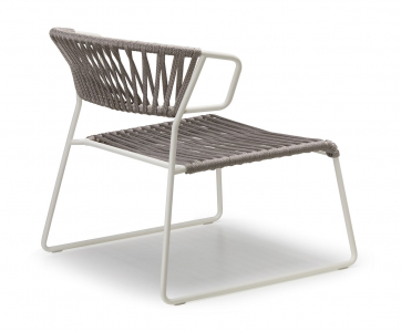 Кресло лаунж плетеное Scab Design Lisa Lounge Filo сталь, роуп лен, серебристый Фото 4