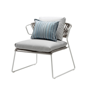Кресло лаунж плетеное Scab Design Lisa Lounge Filo сталь, роуп лен, серебристый Фото 6