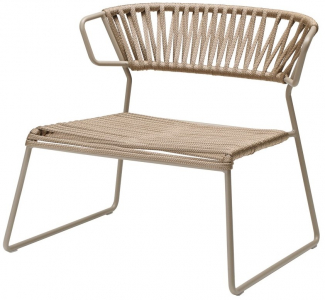 Кресло лаунж плетеное Scab Design Lisa Lounge Filo сталь, роуп тортора Фото 1