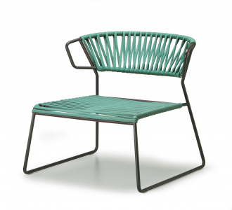 Кресло лаунж плетеное Scab Design Lisa Lounge Filo сталь, роуп антрацит, ментоловый Фото 4