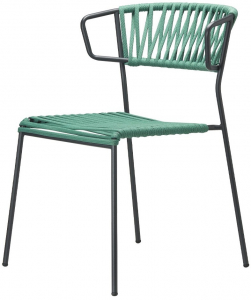 Кресло плетеное Scab Design Lisa Filo сталь, роуп антрацит, ментоловый Фото 1
