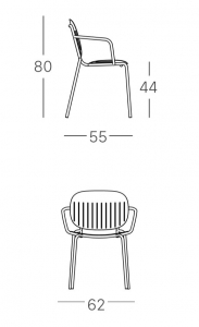 Кресло металлическое Scab Design Si-Si Barcode сталь тортора Фото 2