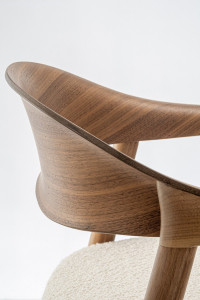 Кресло деревянное с обивкой PEDRALI Hera американский орех, ткань орех Фото 17