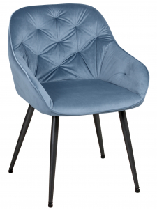 Кресло с обивкой E-line Регент металл, велюр пудрово-синий Фото 1