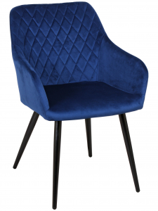 Кресло с обивкой E-line Консул металл, велюр темно-синий Фото 1