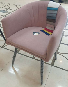 Кресло с обивкой Likom Комфорт 22 металл, велюр черный, пыльно-розовый Фото 1