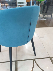 Кресло с обивкой Likom Комфорт 22 металл, велюр черный, синий Фото 9